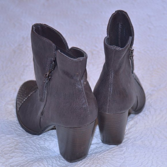 ina Original Bronze Snake Pattern Block Heel Booties - Picture 4 of 6